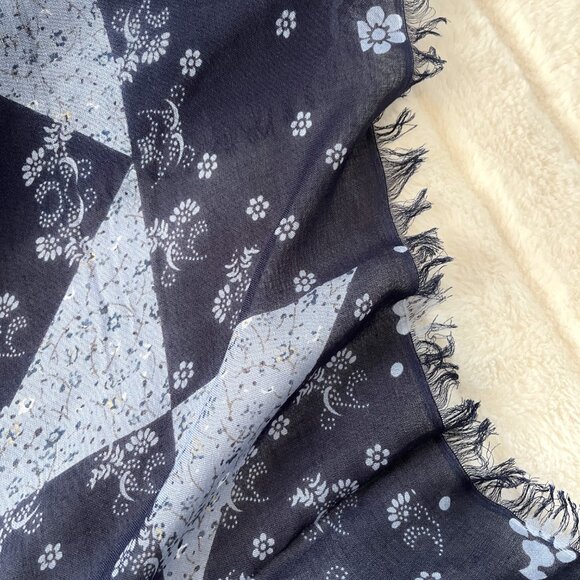 NWT Madewell Paisley Square Scarf (Blue) - Picture 7 of 7